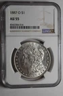 1887 O Morgan Silver Dollar AU55 NGC #014