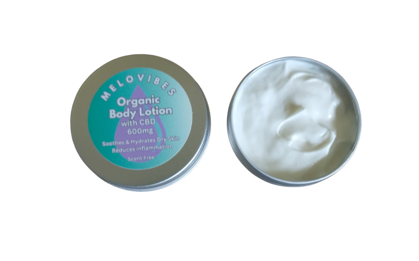 Body Lotion For Dry Skin - Organic Lotion w/ 600mg CBD 30ml Soothe Muscles Relax