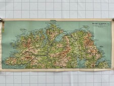 BELFAST to DONEGAL - 1909 Antica mappa originale contea Irlanda Londonderry Antrim