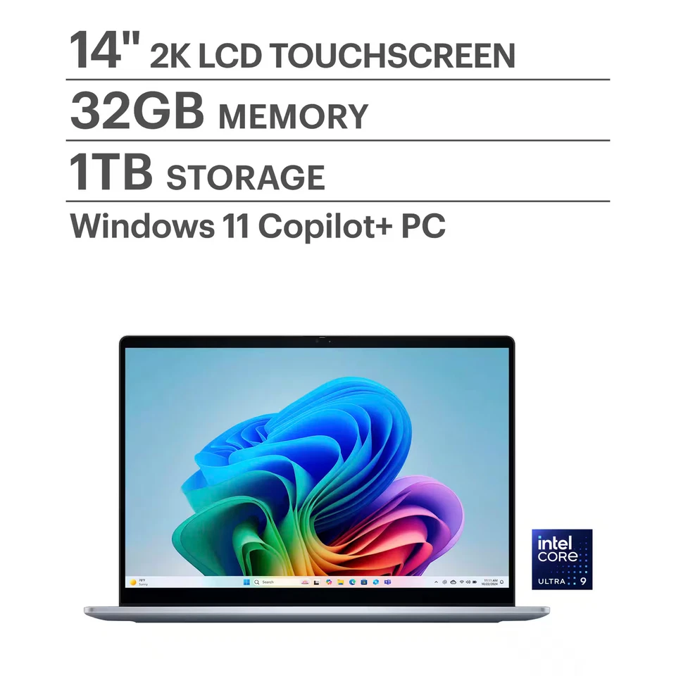 Dell - Plus - Copilot+ PC - 14" 2K 2-in-1 Touchscreen Laptop - Intel Core Ult...