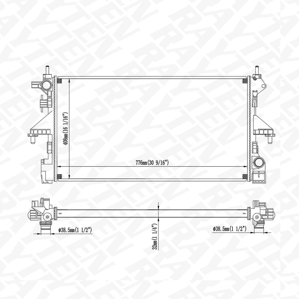 Radiator for Ram ProMaster 1500 ProMaster 2500 ProMaster 3500 2014-2023 Foto 2 de 4