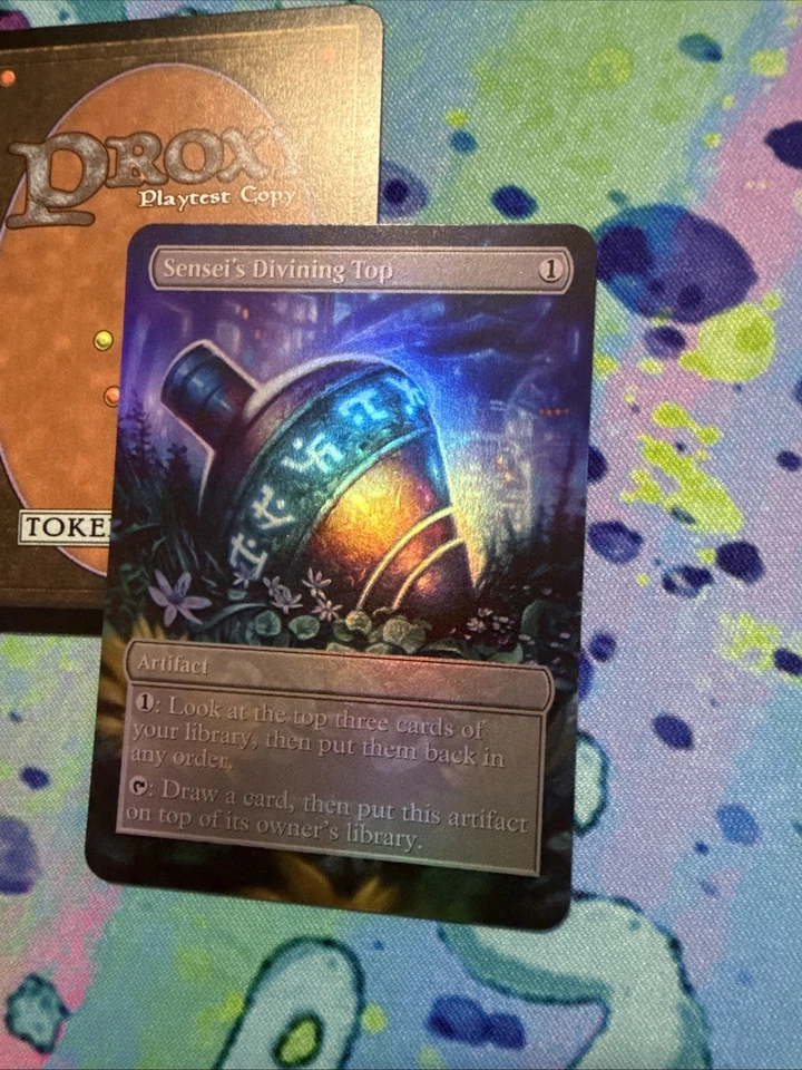 DIY Sensei’s Divining Top Full Art Foil Mtg Play Test Card - Image 2 of 3