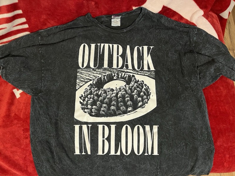 Outback Nirvana Tribute Shirt XXL Funny Mashup Alt Goth 90s Style Mineral wash