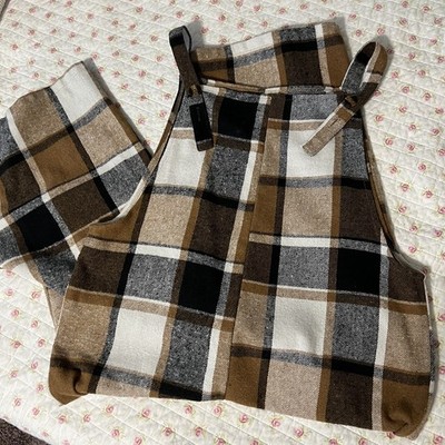 Plaid Flannel Cropped Overalls Scandi Girl Lagen Look