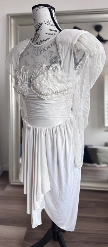 Vestido de malla con cuentas caprichoso de hadas vintage años 80 CLIMAX David Howard Karen Okada 5/6 Foto 3 de 4