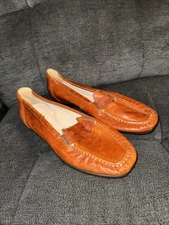 SAS Penny J Leather Loafer Women Size 7.5 M Brown Slip On Shoe