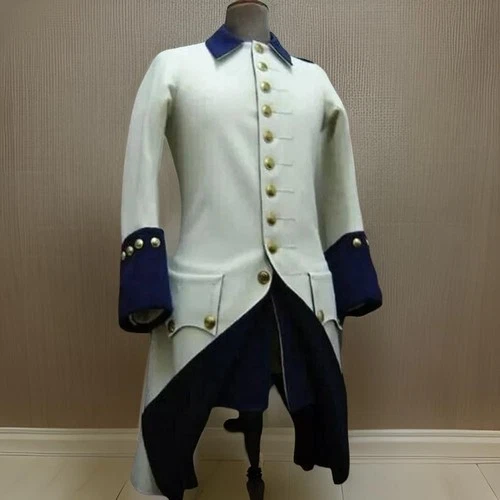New Justeau Corps Authentic French 1747 White Wool Men Coat - product listing photo