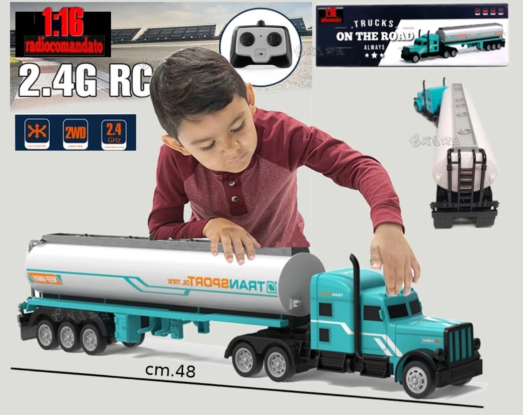 Tir Radioguidé pour Enfants Camion Grande 48 CM Avec Remorque Et  Télécommande