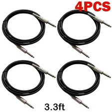 4PCS 3ft 1/4" Instrument Guitar Bass Amp Keyboard Audio Cable Cord Wire US