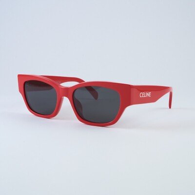 Celine Sonnenbrille Rot 40197U Eckig Grau Gläser Large Logo 54/18-145