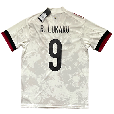2020/21 Belgium Away Jersey #9 R. Lukaku Large adidas Soccer Euro