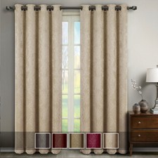 Bella Pair 100 Blackout Grommet Window Curtain Panels Heat and Full Light Block