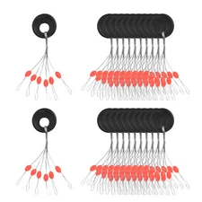 600Pcs Fishing Bobber Beads Stoppers 6 in 1 Float Sinker Stop Oval L, Red