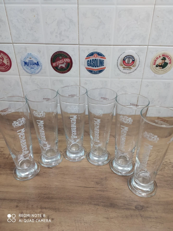 Bicchieri Birra Menabrea 0,2l Set 6 Pezzi - Immagine 2 di 2