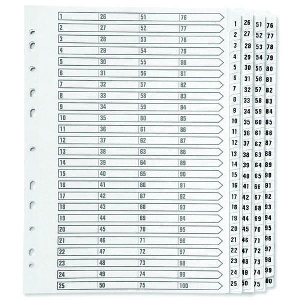 Q-Connect 1-100 Index Multi-Punched Reinforced Board Clear Tab A4 - Image 2