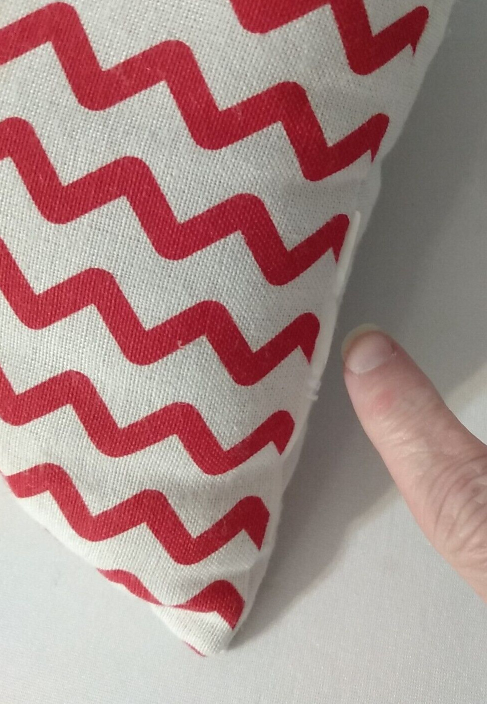 Dimensional Reindeer Red Zig Zag Background 10" Square Christmas Accent Pillow