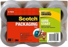 SCOTCH MOVING STORAGE PACKING TAPE 6 ROLLS SHIPPING PACKAGING 1.88" x 25 yd
