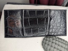 Wild Alligator Tri fold Wallet gator swamp skin leather hide JU38