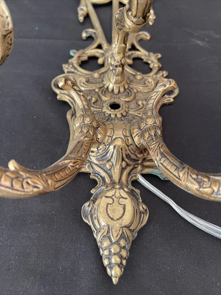 Antique Brass Wall Mounted 5 Lights Chandelier - Image 4 of 4