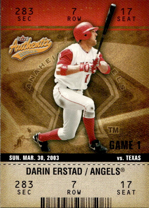 2003 Fleer Authentix Darin Erstad 93 Anaheim Angels | eBay