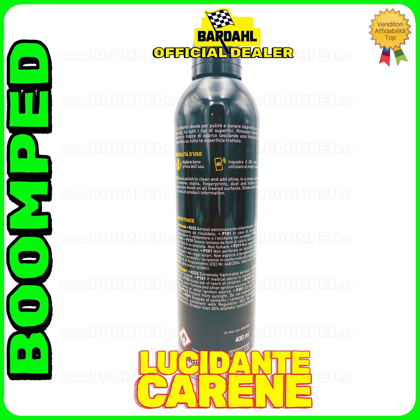 BARDAHL K9 LUCIDANTE SPRAY CARENE MOTO SCHIUMOSO PLASTICHE 2x400ml 02BD27 - 3