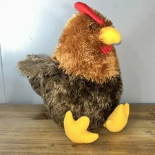 HugFun 14" Rooster Chicken Brown Stuffed Animal Plush