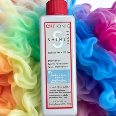 CHI Ionic Shine Shades 8S Medium Silver Blonde Liquid Hair Color & Toner *RARE*