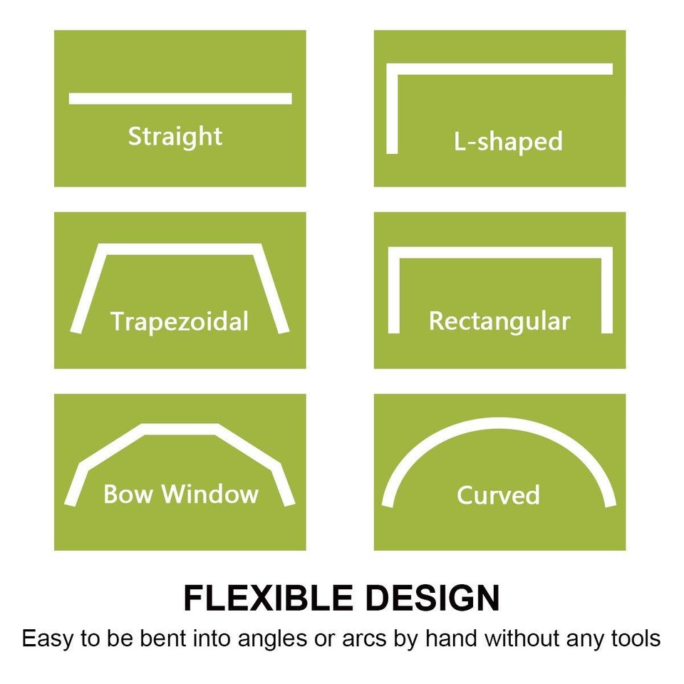 Flexible Bendable Ceiling Curtain Rails (16 ft), Curved Ceiling Track