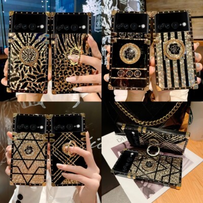 For Google Pixel 8 Pro 8a 7a 7 Pro Luxury Gold Flower Leopard Case Cover