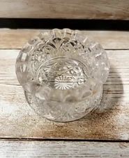 Vintage Cut Glass Serrated Edged Star Salt Cellar 