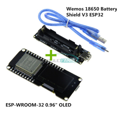 0.96'' OLED ESP32 CP2102+Raspberry Pi Wemos 18650 Battery Shield V3 For Arduino