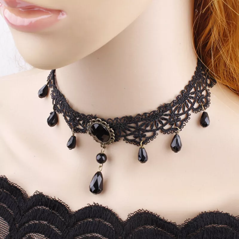 Black Choker Necklaces Women, Lace Chokers Necklaces Women