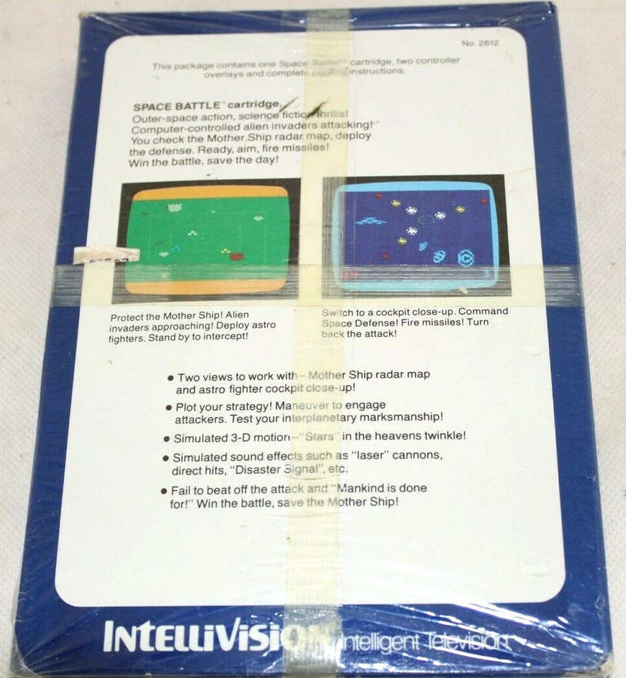 Vintage Intellivision Game SPACE BATTLE Mattel Complete NEW SEALED - Image 2 of 4