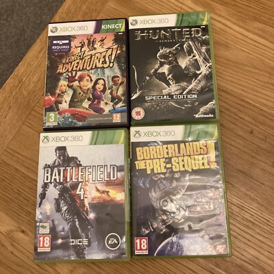 Xbox 360 Spiele Konvolut x4 gebraucht alle sind komplett Pegi Retro Kinect Pal Hunted etc