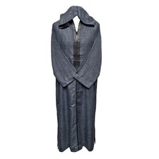Men's Moroccan Rich Soft Cotton Grey Hooded Thobe Jubba Djellaba
