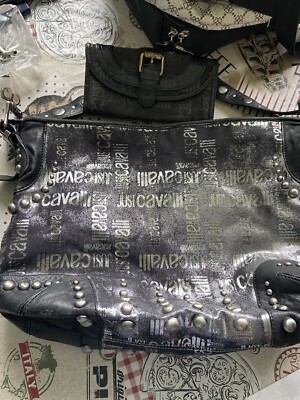 Original Roberto cavalli Tasche mit Geldbörse Np 500  Tasche ca 35x30 cm Leder