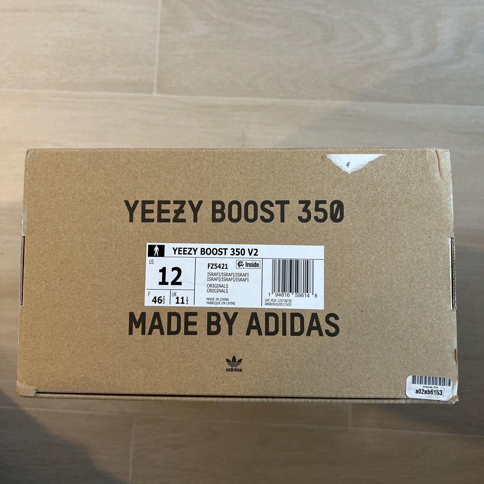 Empty Box Only for adidas Yeezy Boost 350 V2  Israfi Us Size 12