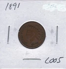1891 Indian Head Penny C005 !!!Free Shipping!!!