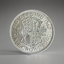 Great Britain 1940 - King George VI - Silver .500 Half Crown Coin - WWII Era