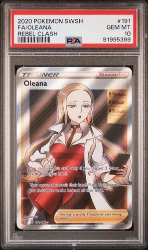 Oleana 191/192 FA - Pokémon Rebel Clash PSA 10 Gem Mint