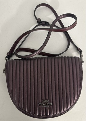 Coach Ellen Crossbody Linear Quilting Bag Was $428 Color Qb/Metallic Crimson
