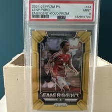 2024-25 Panini Prizm Gold Prizm Emergent Leny Yoro #24 PSA 9 /10 Man United