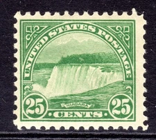 United States Scott # 568 VF Unused 1922 25 Cent Niagara Falls Flat Plate