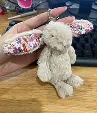 HOT Jellycat Bashful Blossom Beige Bunny Plush Keychain Bag Charm Cute Soft Gift