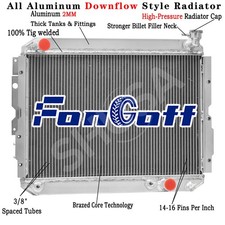 2 Row Aluminum Radiator For 81-1990,87 Toyota Land Cruiser FJ65 FJ60 4.0L 4.2L