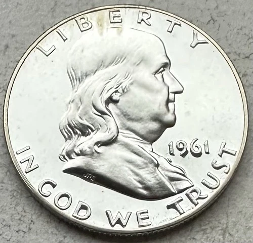 1961 Proof Franklin Half Dollar 90% Silver-INV#8496