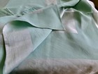 French 40s Art Deco Seafoam Rayon Silver Band Banquet Tablecloth 12 Npk Mono EVM — photo 8