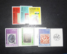 SURINAME SCOTT #849-851 #858-860 STAMP EXPO PENNY BACK ANNIV MNH SET OF 6