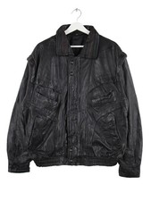 Vintage 90s Leder Jacke Schwarz L Herren