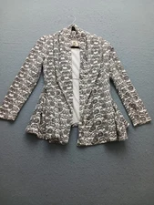 Luey Love Women S Blazer White Lace Floral Open Front Work Casual Spring Summer